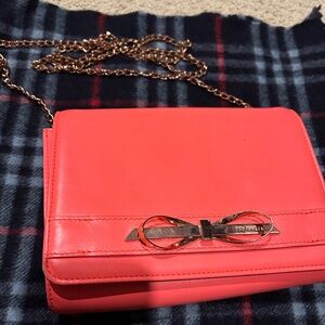 Authentic Ted Baker Hot Pink and rose gold cross body bag